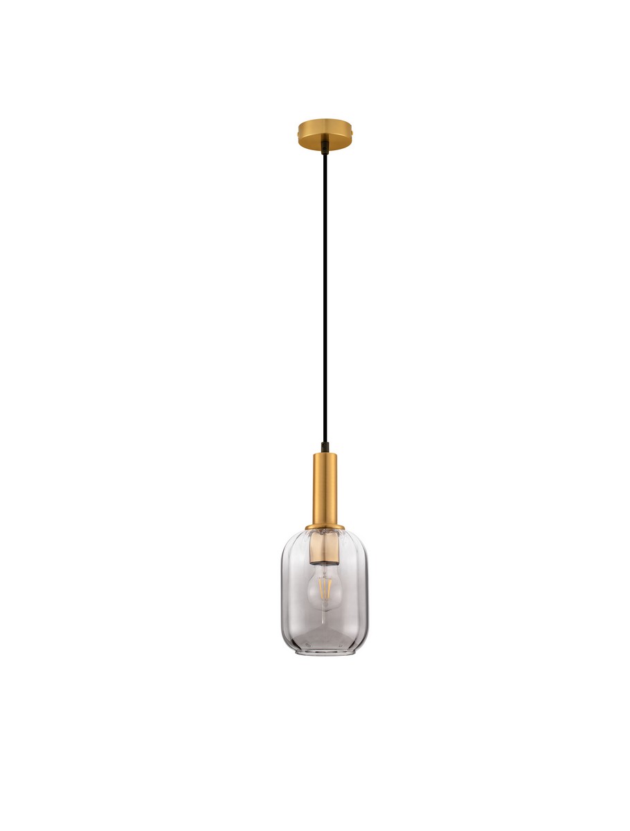 Luces Exclusivas QUERISA Lampa Wisząca ø 14cm E27 metal/szkło złoty i odcienie złota LE45215