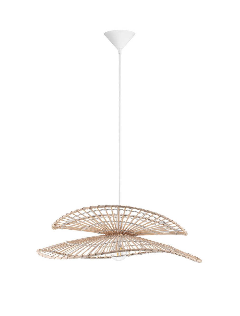 Luces Exclusivas SELVORA Lampa Wisząca ø 12cm E27 bambus/ratan/stal drewno jasne i ciemne LE45374