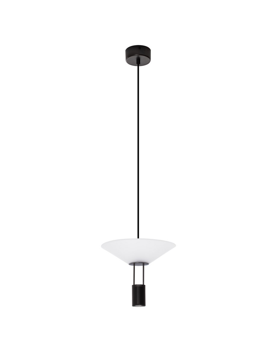 Luces Exclusivas AYAVIRI Lampa Wisząca ø 22cm LED 8W 395lm 3000K stal/aluminium/akryl/szkło czarny LE44595