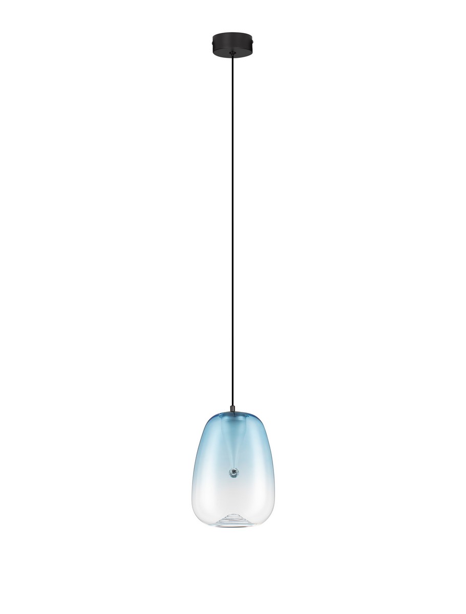 Luces Exclusivas JAREVIA Lampa Wisząca ø 16cm LED 3W 140lm 3000K metal/szkło niebieski LE45124
