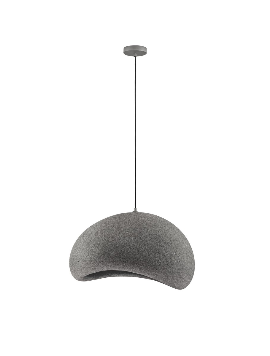 Luces Exclusivas PALINZA Lampa Wisząca E27 poliuretan/żywica szary i odcienie szarości LE45321