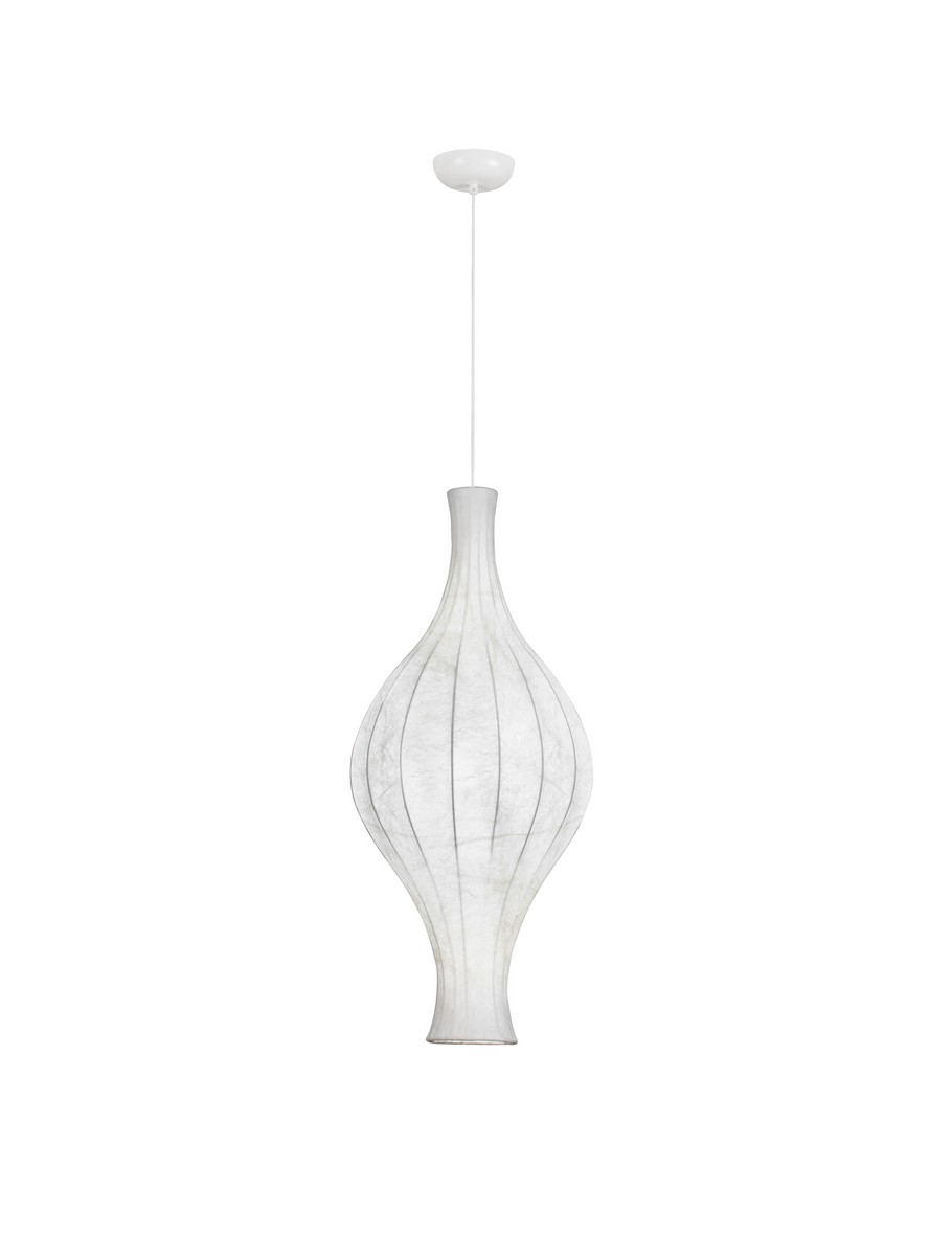 Luces Exclusivas NERELDO Lampa Wisząca ø 38cm E27 jedwab/metal biały LE45309