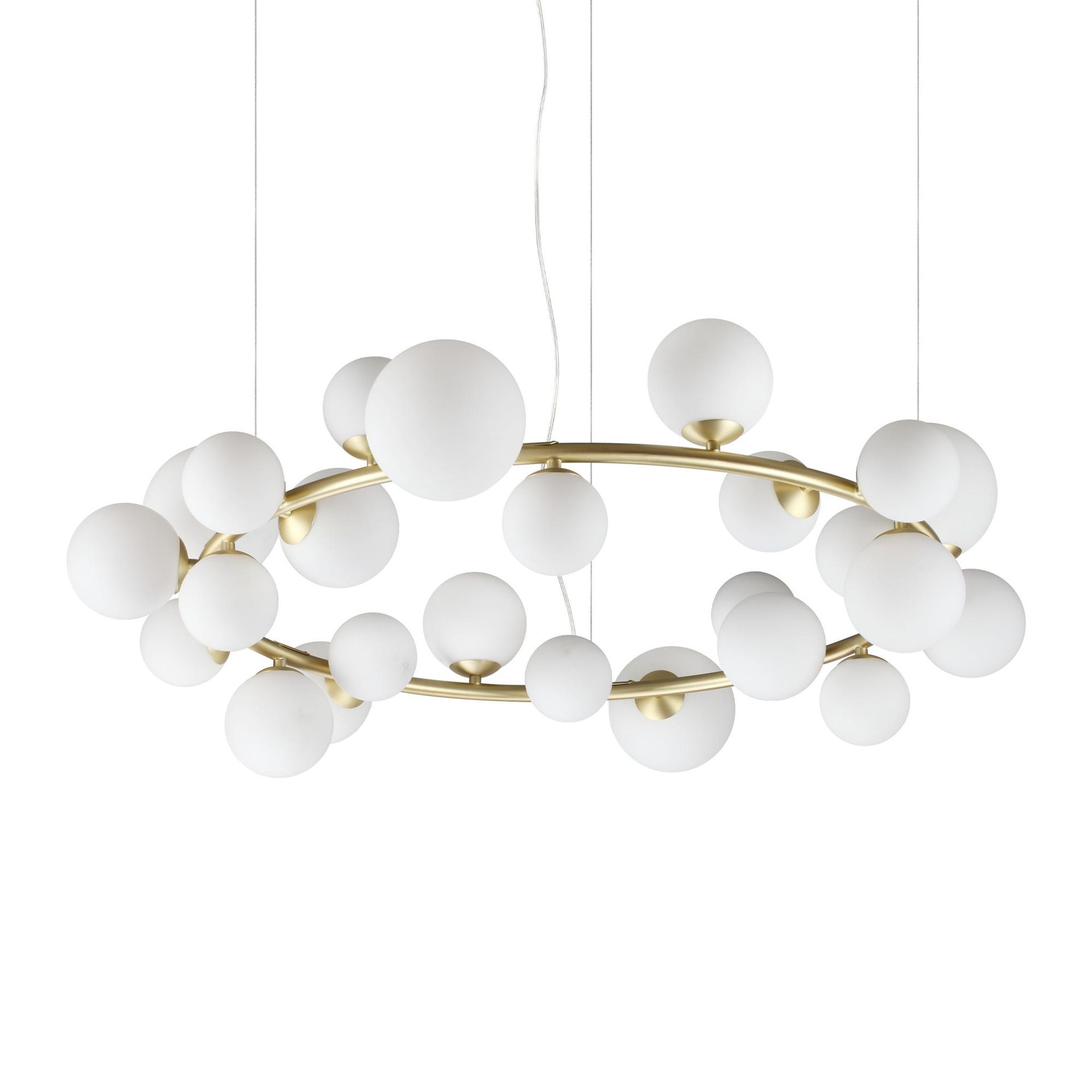 Ideal Lux Lampa Wisząca PERLAGE SP25 BIANCO Biały/Mosiądz 363370