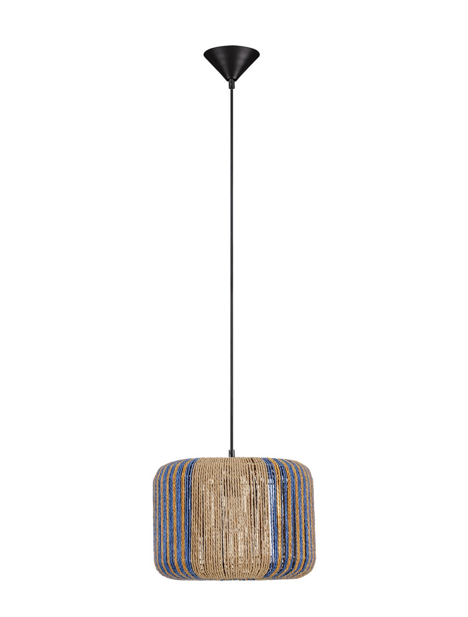 Luces Exclusivas BELUNCA Lampa Wisząca ø 12cm E27 sznurek/stal drewno jasne i ciemne LE45351
