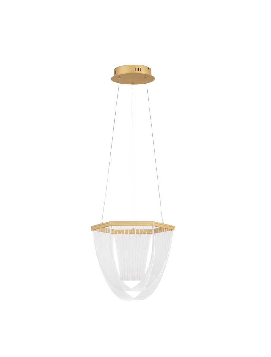 Luces Exclusivas ZARLINO Lampa Wisząca ø 35cm LED 20W 1395lm 3000K stal/aluminium/akryl złoty i odcienie złota LE45391