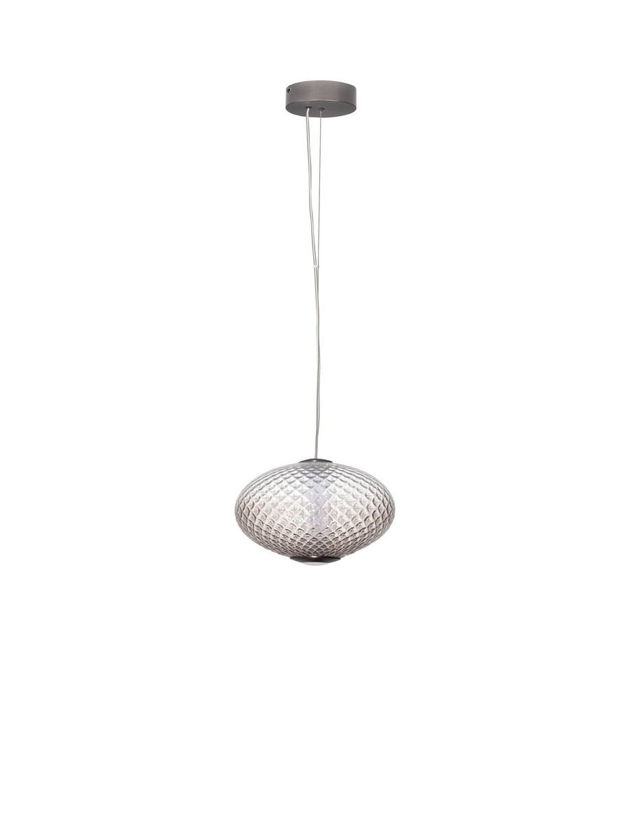 Luces Exclusivas CORVELA Lampa Wisząca ø 30cm LED 12W 600lm 3000K metal/szkło szary i odcienie szarości LE45177