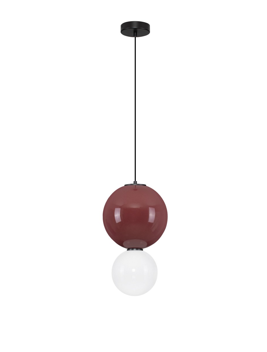Luces Exclusivas JORELIA Lampa Wisząca ø 25cm LED 7W 420lm 3000K porcelana/szkło czerwony LE45247