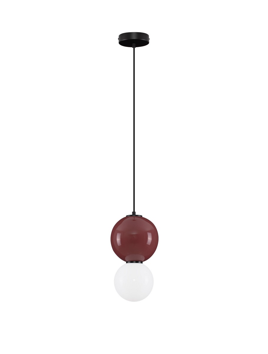 Luces Exclusivas JORELIA Lampa Wisząca ø 18cm LED 6W 360lm 3000K porcelana/szkło czerwony LE45251