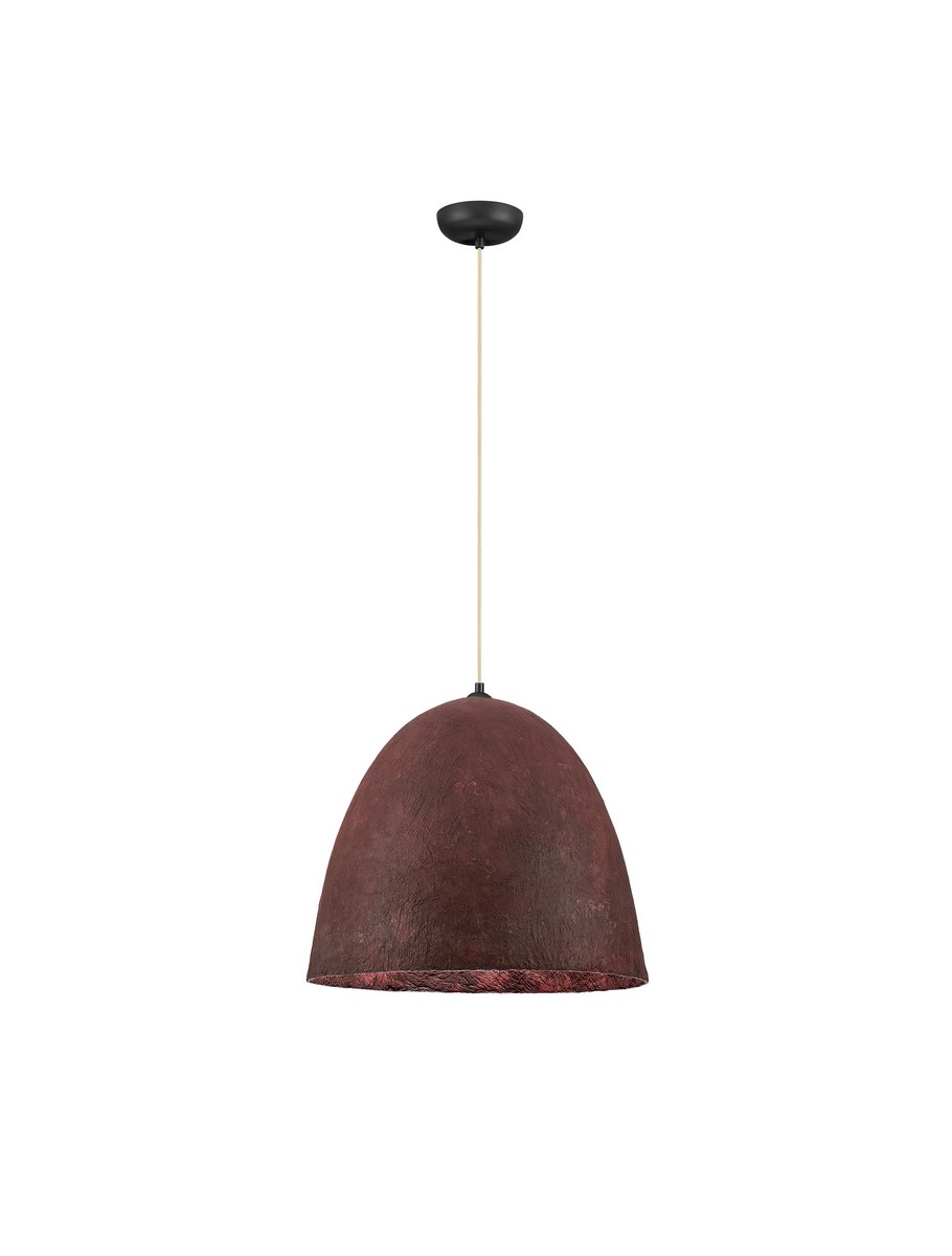 Luces Exclusivas TALVORA Lampa Wisząca ø 50cm E27 jedwab/papier/metal czerwony LE45313