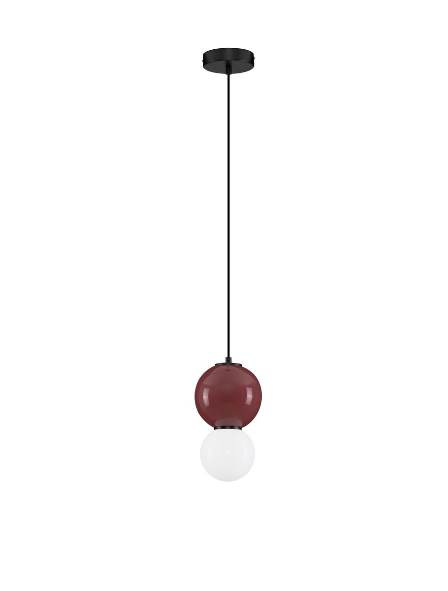 Luces Exclusivas JORELIA Lampa Wisząca ø 15cm LED 4W 240lm 3000K porcelana/szkło czerwony LE45255