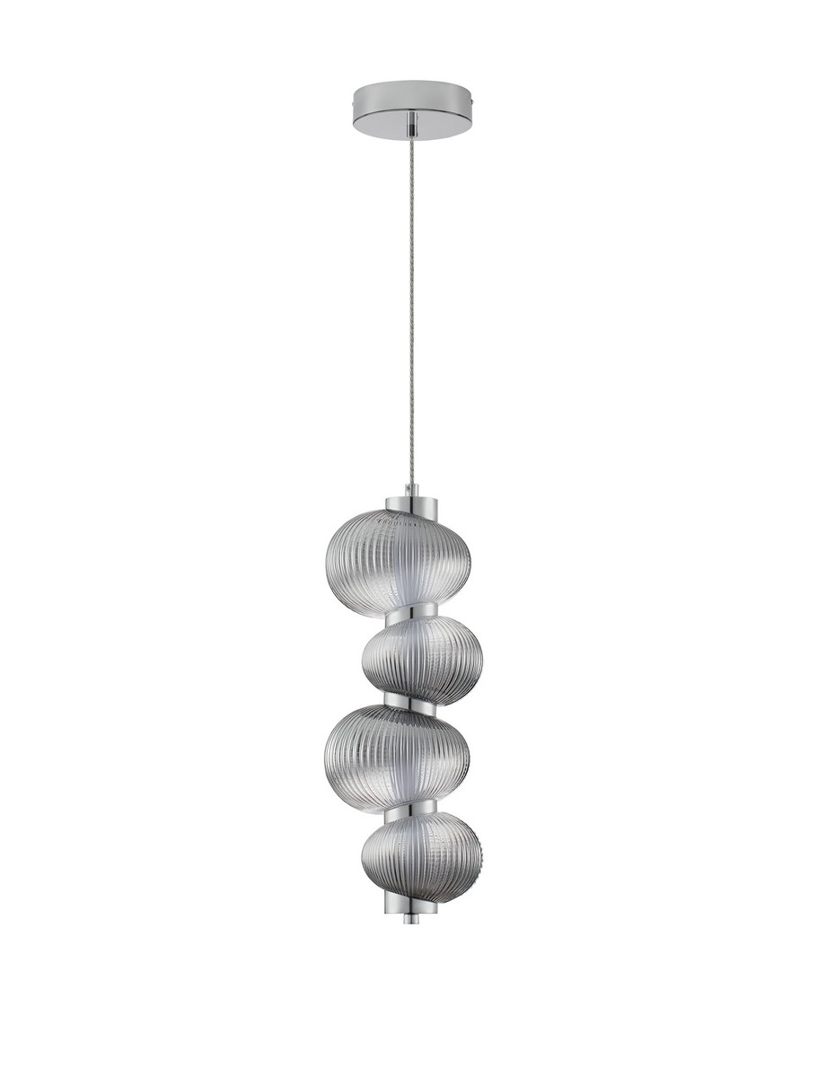 Luces Exclusivas TANVERA Lampa Wisząca ø 16cm LED 15W 750lm 3000K metal/szkło szary i odcienie szarości LE45207