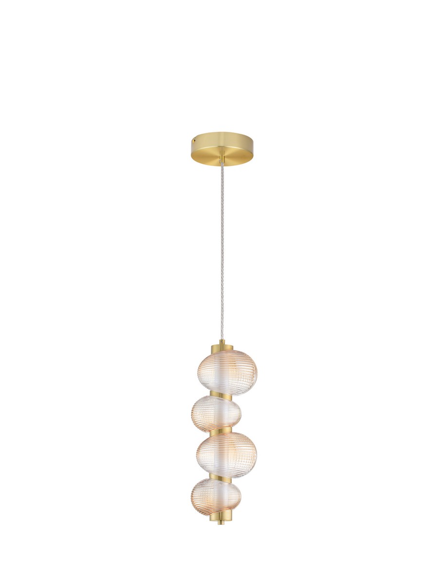 Luces Exclusivas TANVERA Lampa Wisząca ø 16cm LED 15W 900lm 3000K metal/szkło złoty i odcienie złota LE45204