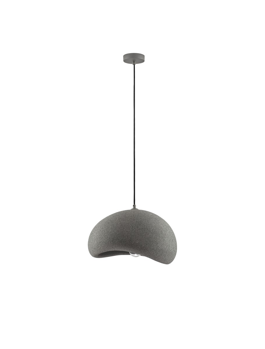 Luces Exclusivas PALINZA Lampa Wisząca E27 poliuretan/żywica szary i odcienie szarości LE45319