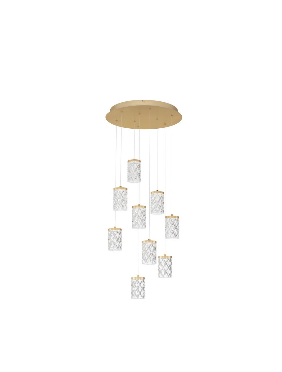 Luces Exclusivas MURO Lampa Wisząca LED 63W 3465lm 3000K stal/aluminium/akryl złoty i odcienie złota LE46123