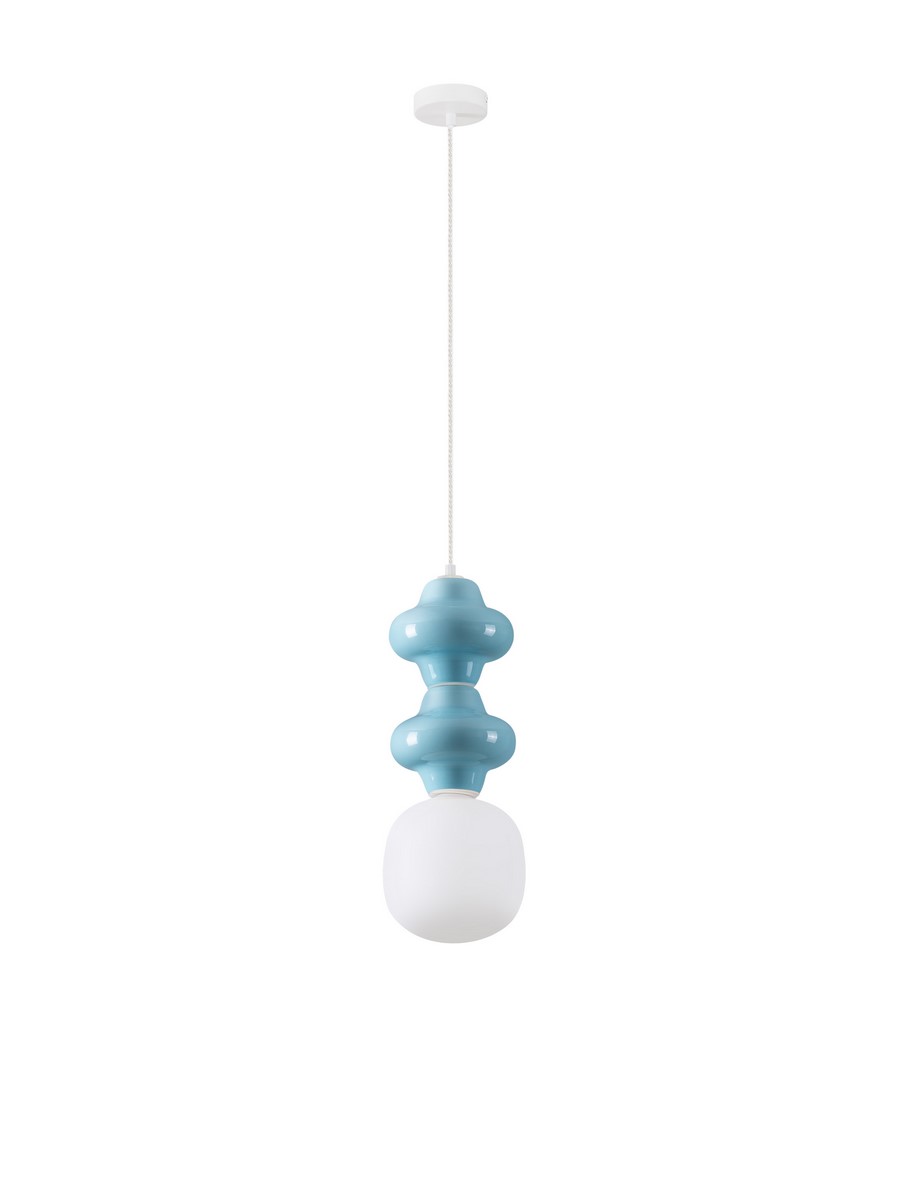 Luces Exclusivas VILROSA Lampa Wisząca E14 ceramika/szkło niebieski LE44560
