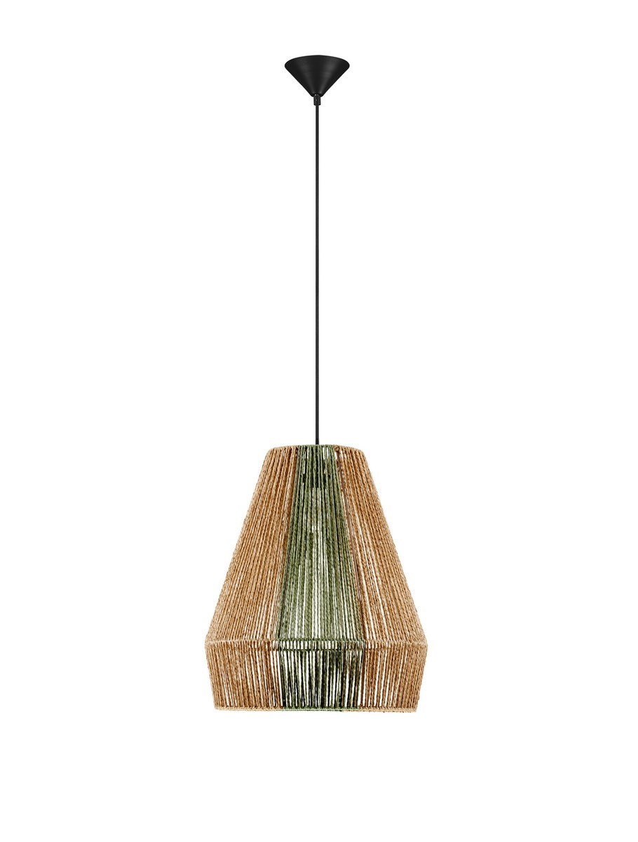 Luces Exclusivas GRANIVO Lampa Wisząca ø 12cm E27 sznurek/stal drewno jasne i ciemne LE45348