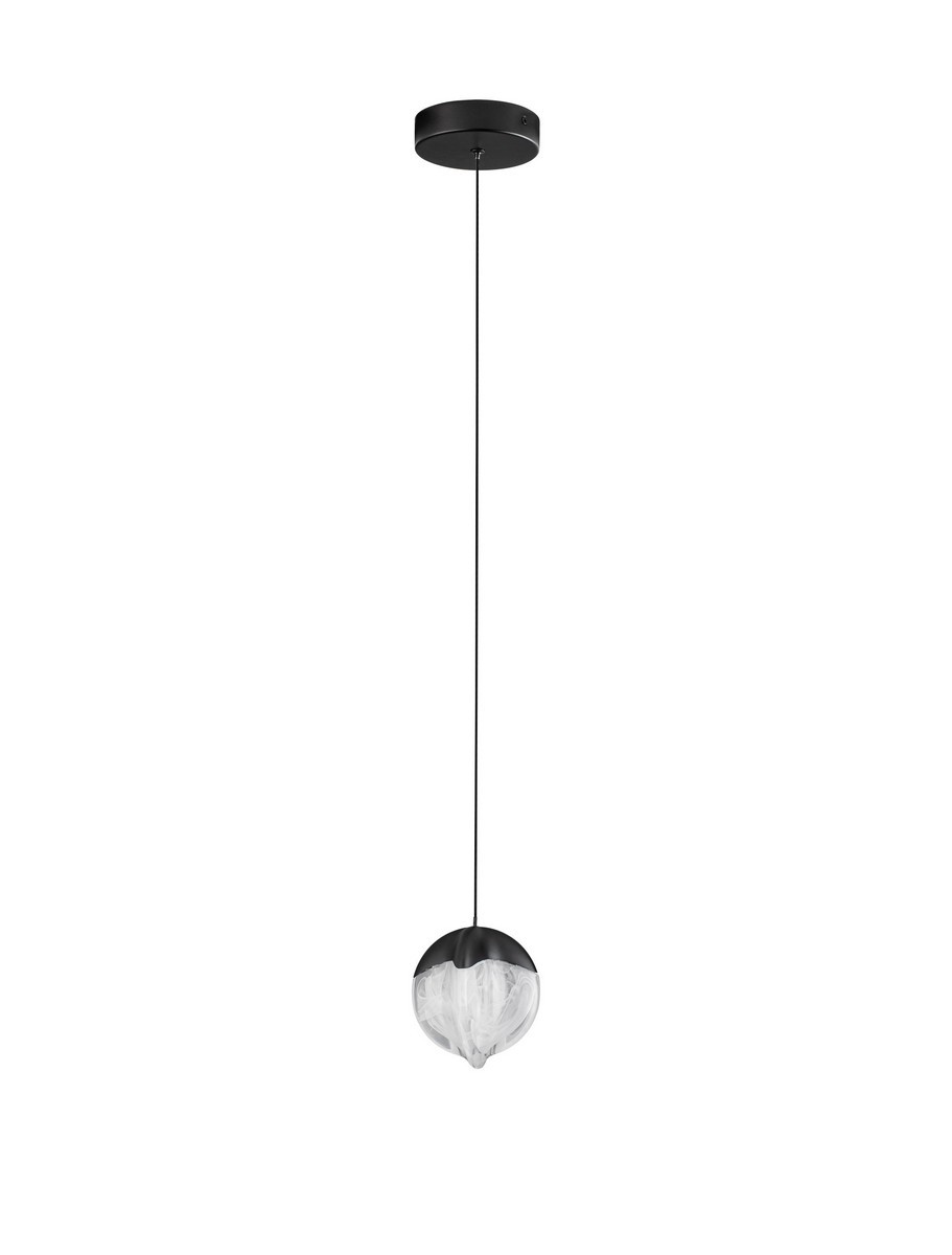 Luces Exclusivas ALCUDIA Lampa Wisząca LED 5W 315lm 3000K aluminium/szkło czarny LE45753