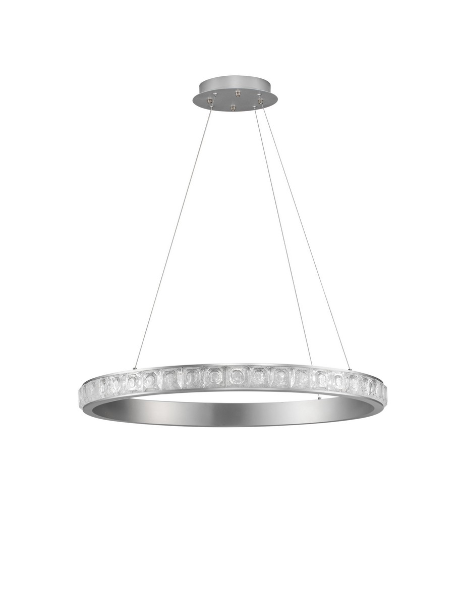 Luces Exclusivas MONTALO Lampa Wisząca ø 80cm LED 45W 5880lm 3000K stal/kryształ srebrny i odcienie srebra LE45403