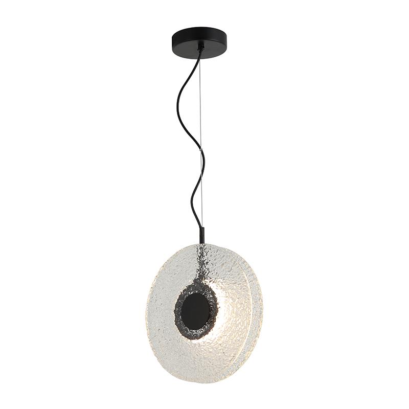 Zambelis Wisząca LED 8W 3000K Metal Szkło Czarny Szkło Przezroczyste 23073