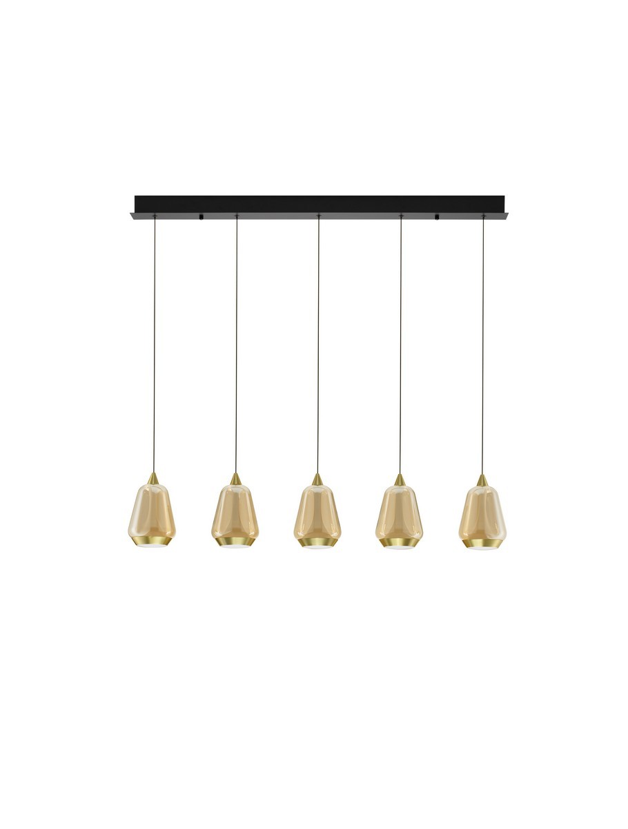 Luces Exclusivas RORIZNO Lampa Wisząca LED 37W 2112lm 3000K metal/szkło złoty i odcienie złota LE46147