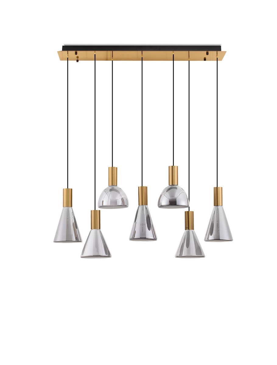 Luces Exclusivas SARDUNO Lampa Wisząca LED 47W 966lm 3000K metal/szkło złoty i odcienie złota LE45141