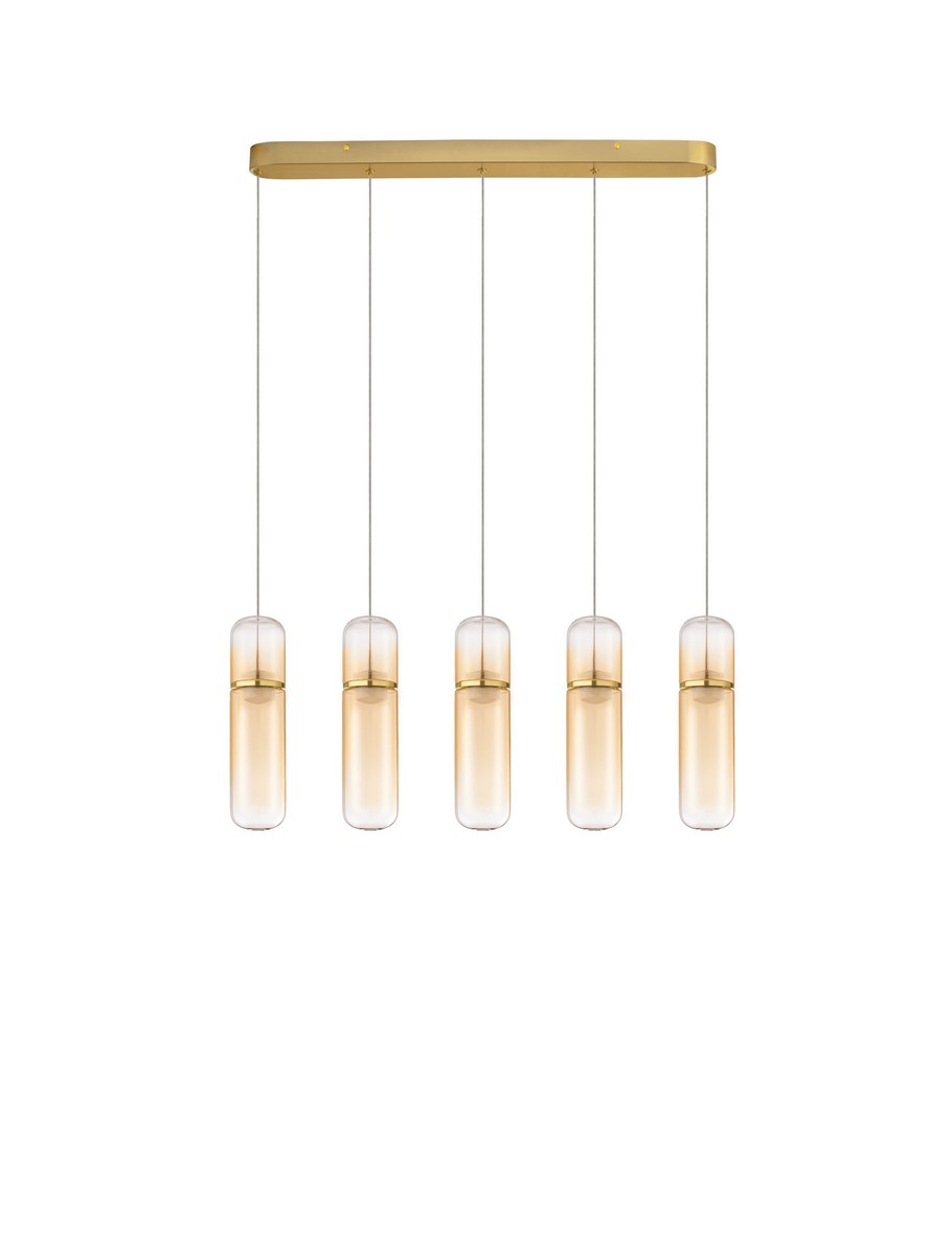 Luces Exclusivas REBALVO Lampa Wisząca LED 35W 2450lm 3000K metal/szkło złoty i odcienie złota LE45202