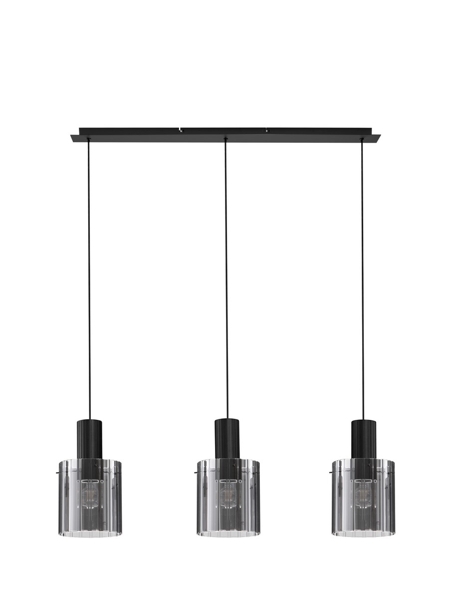 Luces Exclusivas ORAN Lampa Wisząca E27 stal/szkło czarny LE44245