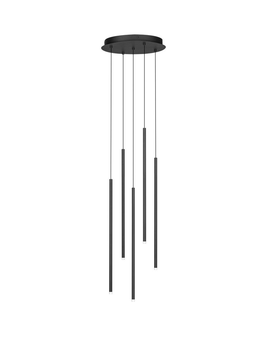 Luces Exclusivas NOVENCIO Lampa Wisząca ø 35,5cm LED 15W 845lm 3000K aluminium czarny LE45463