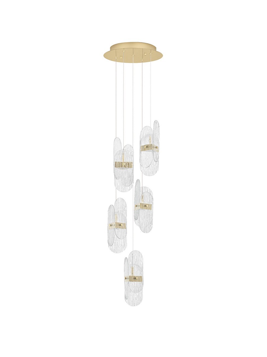 Luces Exclusivas BOSSOST Lampa Wisząca LED 34W 2260lm 3000K metal/szkło złoty i odcienie złota LE45954