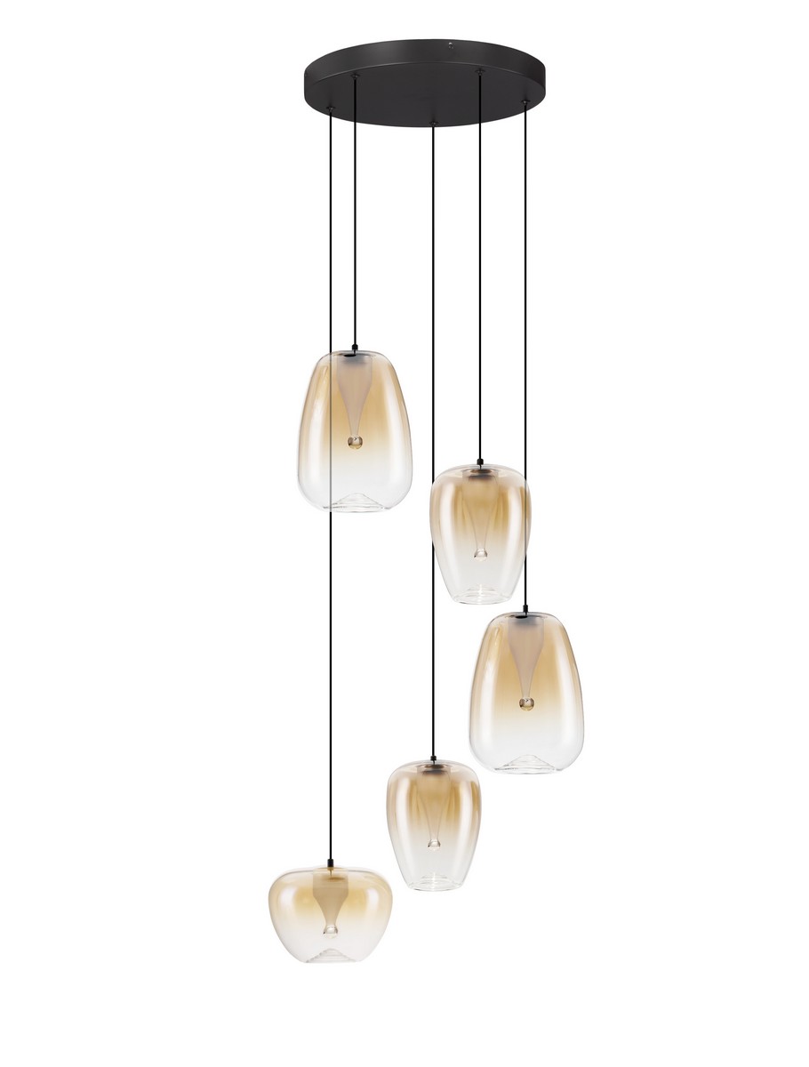 Luces Exclusivas JAREVIA Lampa Wisząca ø 47cm LED 18W 1170lm 3000K metal/szkło złoty i odcienie złota LE45127