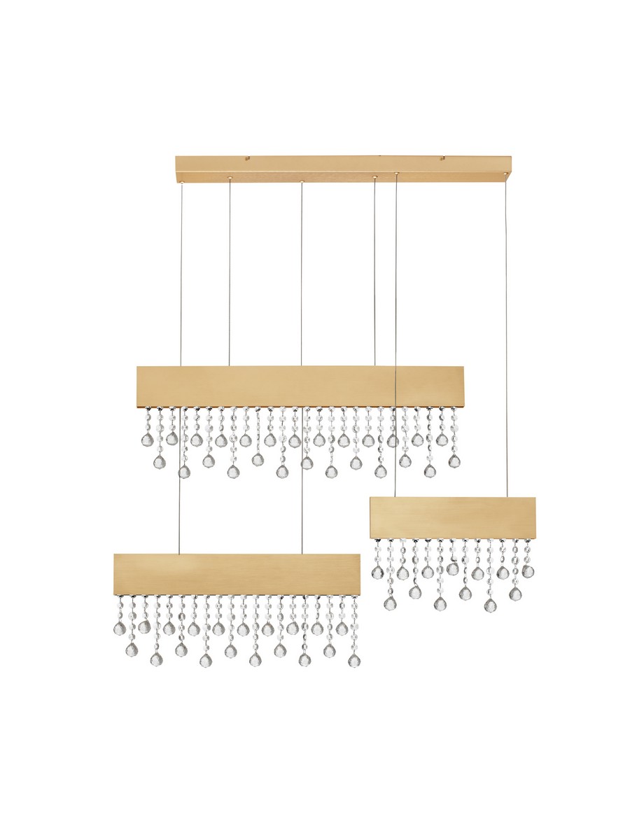 Luces Exclusivas OLEVIRA Lampa Wisząca LED 84W 4175lm 3500K stal/aluminium/kryształ złoty i odcienie złota LE45146
