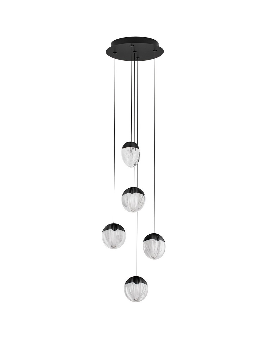Luces Exclusivas ALCUDIA Lampa Wisząca LED 25W 1575lm 3000K aluminium/szkło czarny LE45755