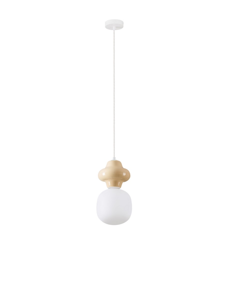 Luces Exclusivas VILROSA Lampa Wisząca E14 ceramika/szkło biały LE44553