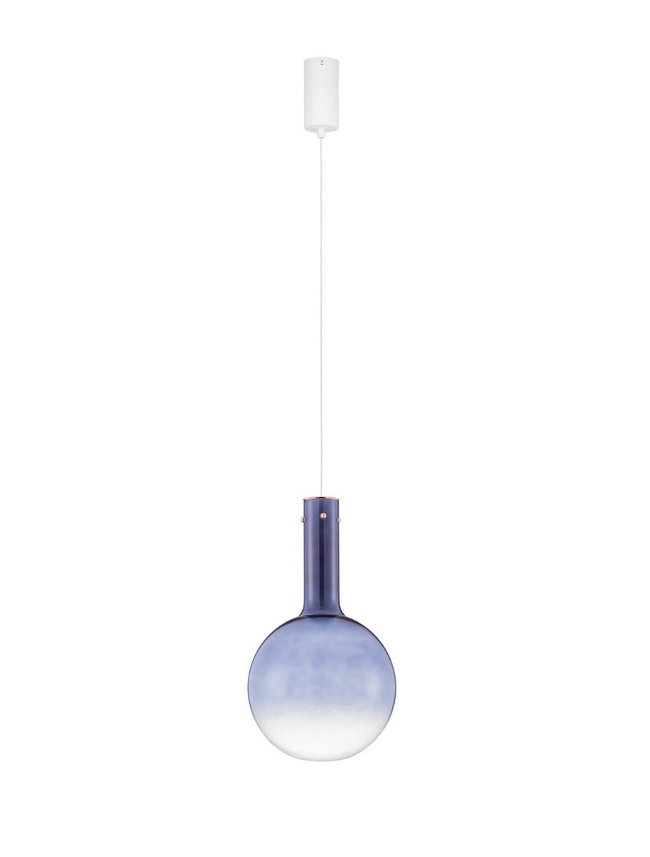 Luces Exclusivas JAVIER Lampa Wisząca ø 25cm LED 6W 754lm 3000K metal/szkło niebieski LE44478
