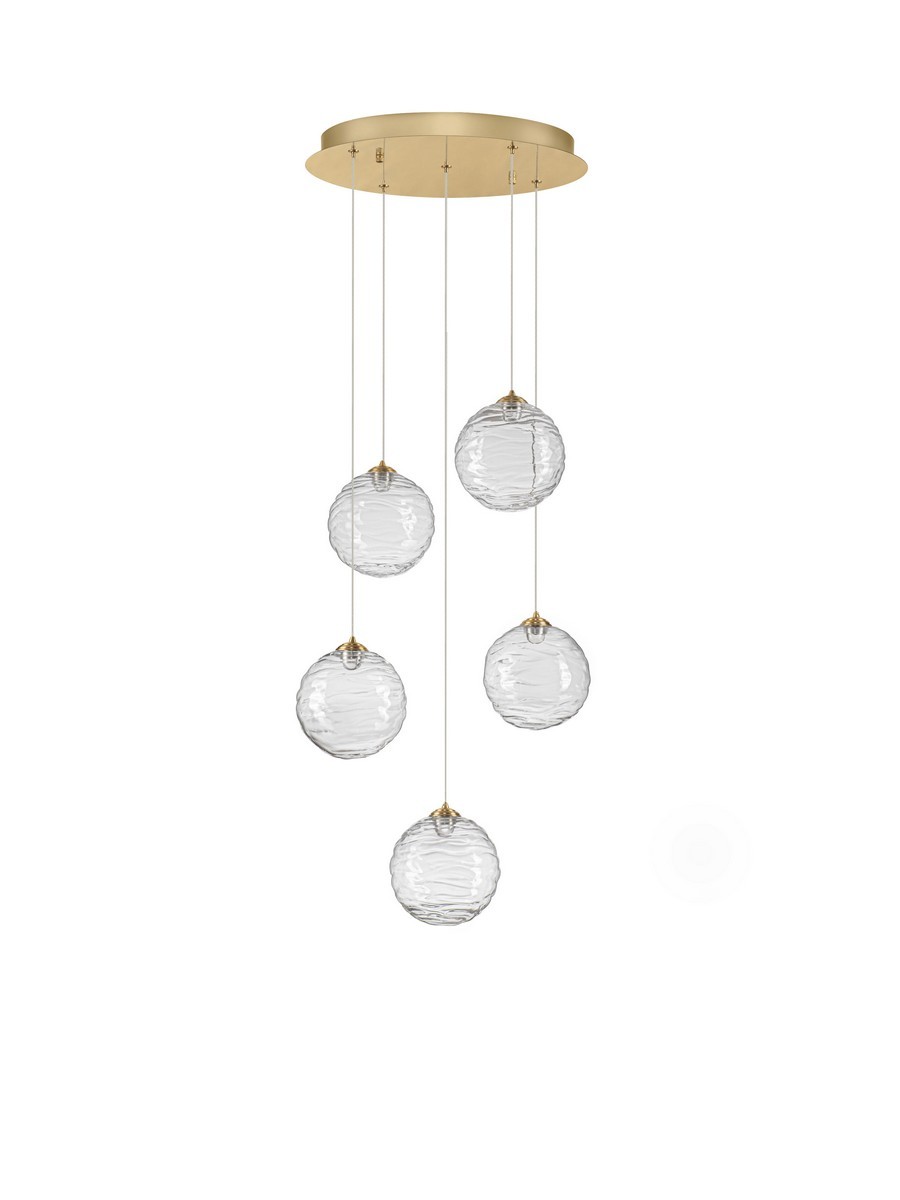 Luces Exclusivas ALBORA Lampa Wisząca LED 20W 1454lm 2700K szkło/metal złoty i odcienie złota LE45745
