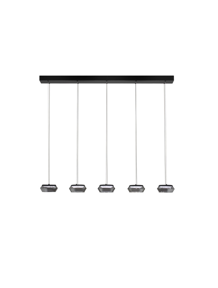 Luces Exclusivas OVANIRA Lampa Wisząca LED 40W 1600lm 3000K aluminium/szkło czarny LE45197