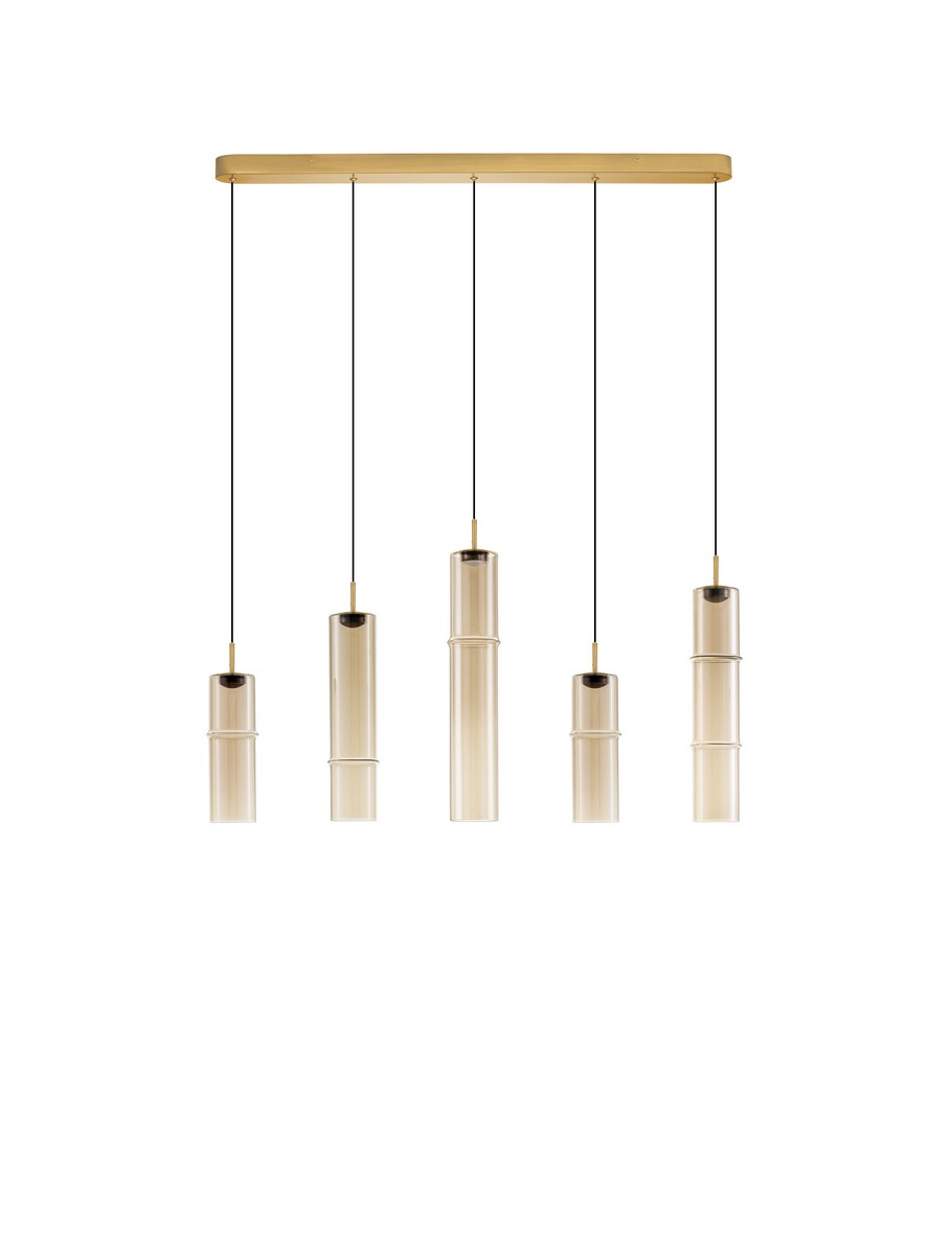 Luces Exclusivas SARTANO Lampa Wisząca LED 18W 1080lm 3000K metal/szkło złoty i odcienie złota LE45169