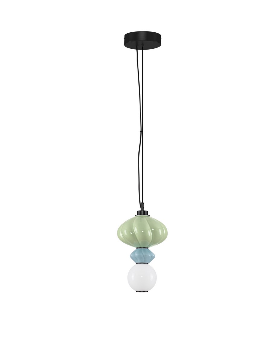Luces Exclusivas CASURNO Lampa Wisząca ø 20cm LED 8W 520lm 3000K metal/szkło zielony LE45220