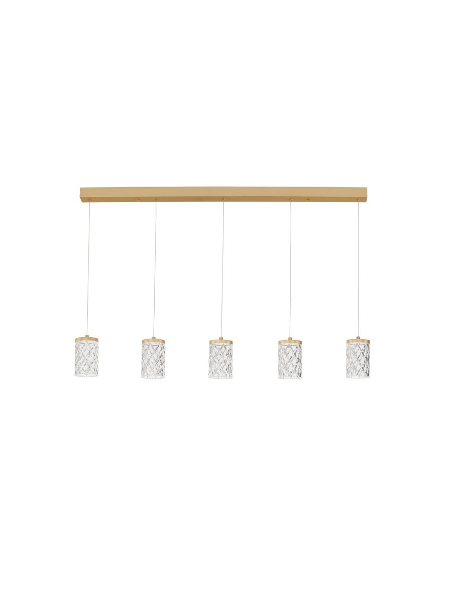 Luces Exclusivas MURO Lampa Wisząca LED 35W 1925lm 3000K stal/aluminium/akryl złoty i odcienie złota LE46124
