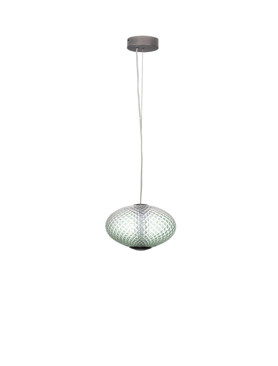 Luces Exclusivas CORVELA Lampa Wisząca ø 30cm LED 12W 660lm 3000K metal/szkło szary i odcienie szarości LE45178