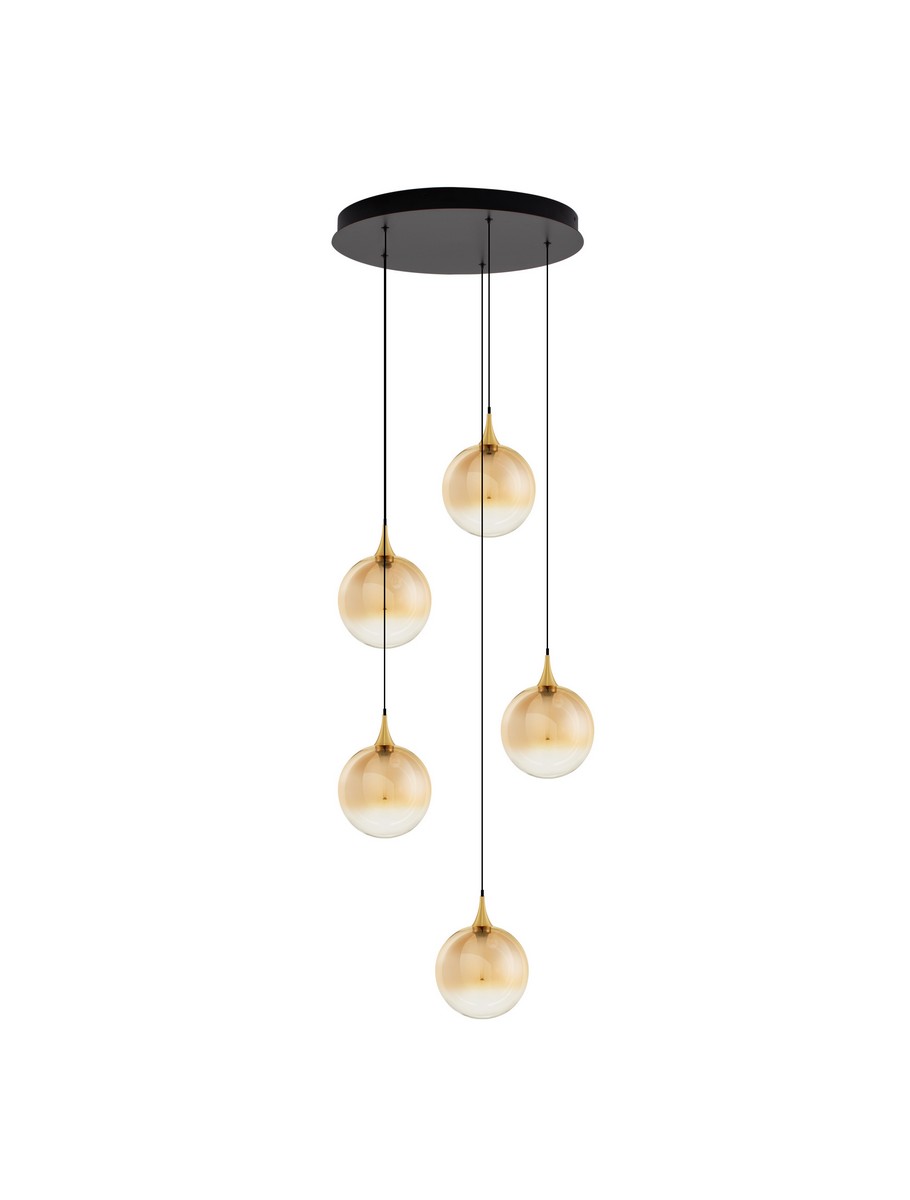 Luces Exclusivas LURVELA Lampa Wisząca ø 50cm LED 20W 1250lm 3000K metal/szkło złoty i odcienie złota LE45134
