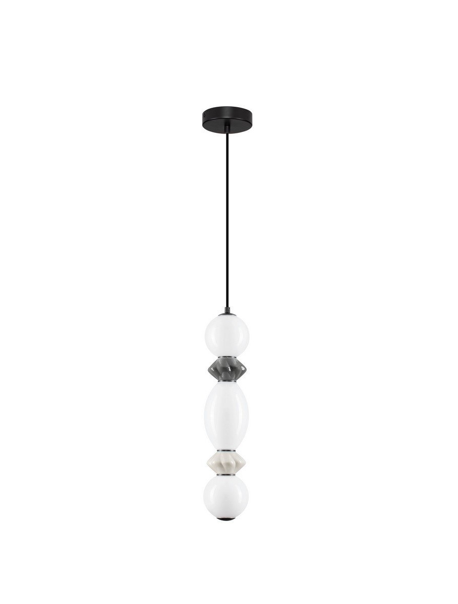 Luces Exclusivas MONRETA Lampa Wisząca ø 12cm LED 14W 840lm 3000K ceramika/szkło szary i odcienie szarości LE45232