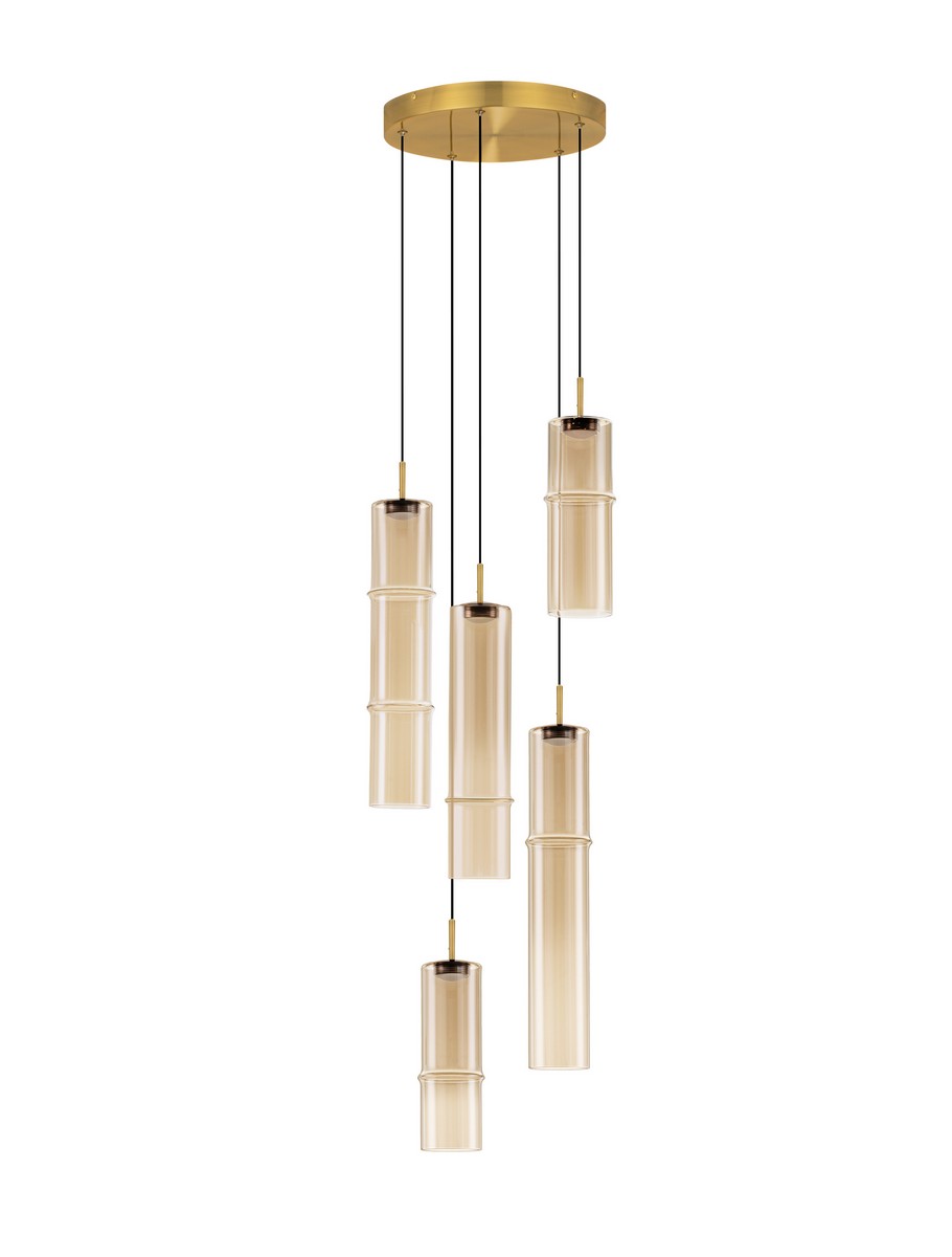 Luces Exclusivas SARTANO Lampa Wisząca ø 34cm LED 15W 900lm 3000K metal/szkło złoty i odcienie złota LE45168