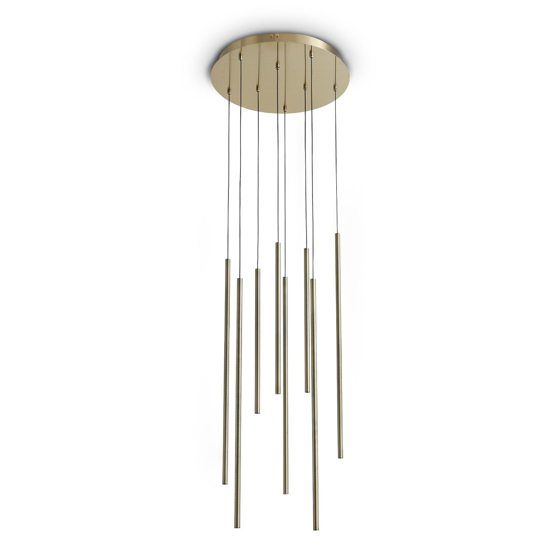 Ideal Lux Lampa Wisząca LOOK LED SP8 ROUND DROP D16 ON-OFF OT 3000K Mosiądz 371184