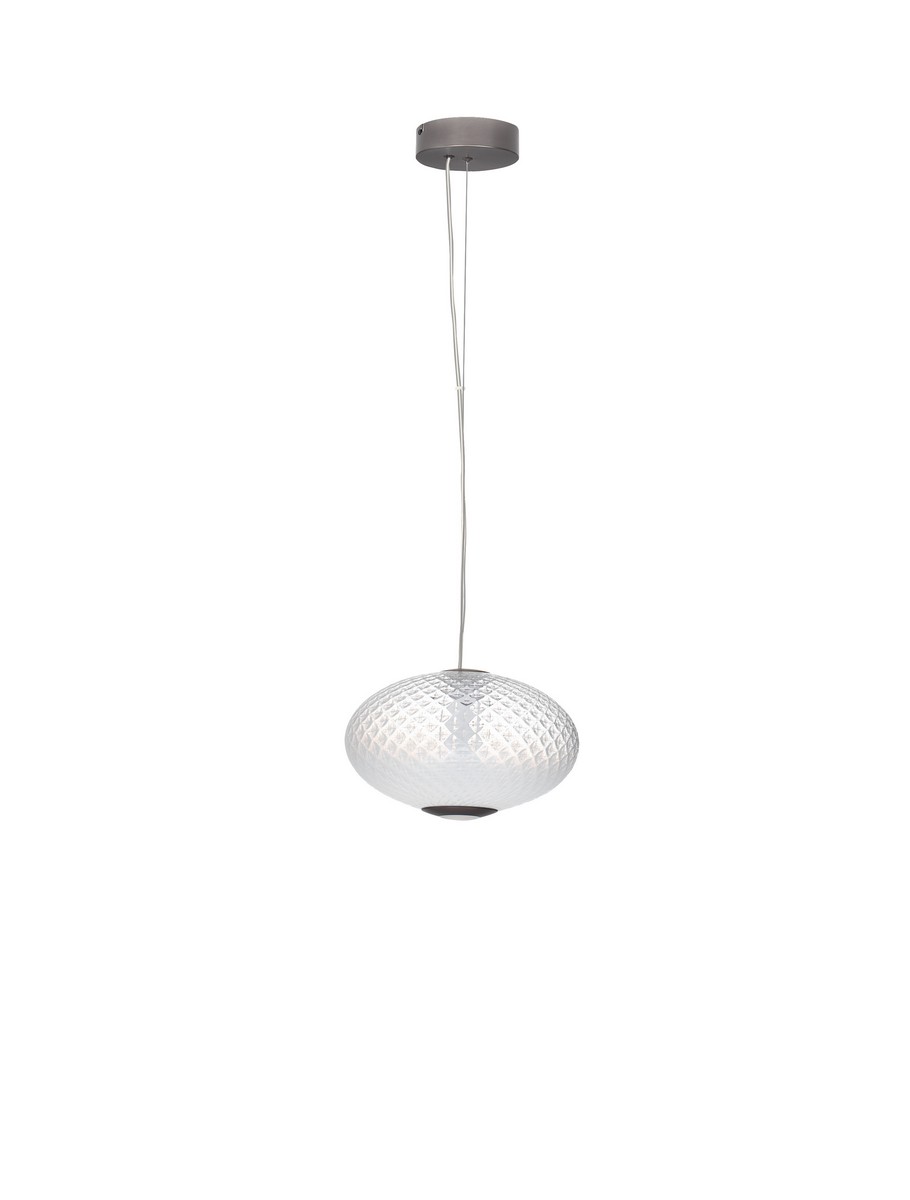 Luces Exclusivas CORVELA Lampa Wisząca ø 30cm LED 12W 720lm 3000K metal/szkło szary i odcienie szarości LE45176