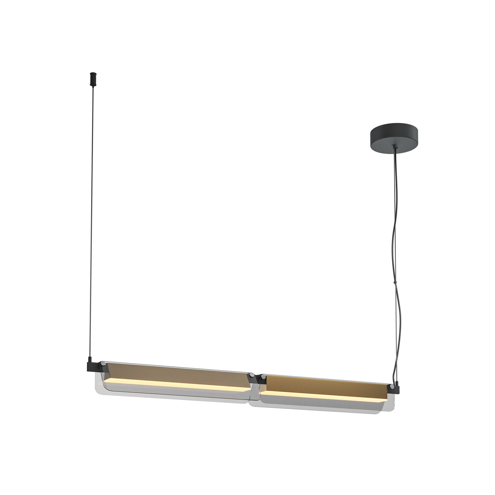 Maytoni Flat Lampa wisząca LED 2480lm 3000K Czerń i mosiądz MOD296PL-L20BS3K