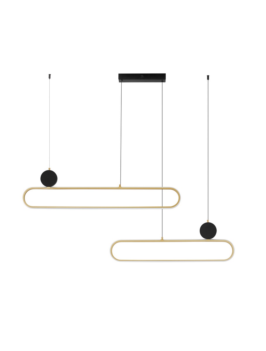 Luces Exclusivas TURVIANO Lampa Wisząca LED 49W 2060lm 3200K aluminium/akryl/stal czarny LE45490