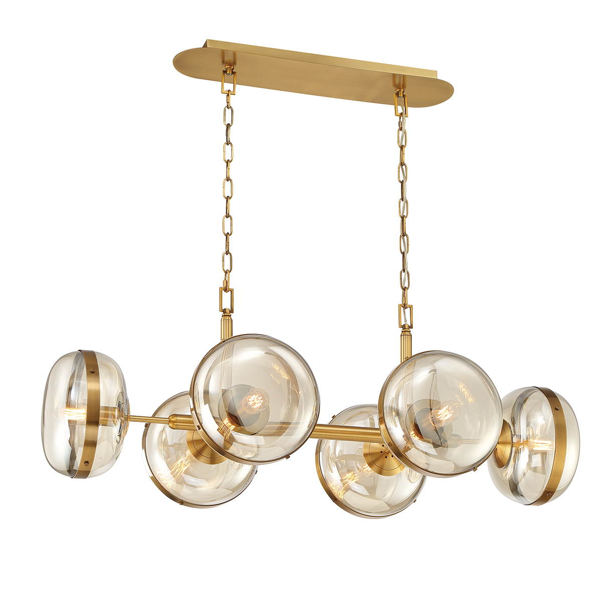 Quintiesse Lampa wyspowa Nottingham - 6 źródeł światła - Antyczny mosiądz Elstead Lighting QN-NOTTINGHAM-6LP-AB
