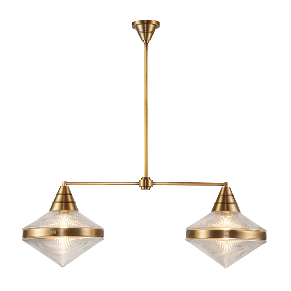 Quintiesse Lampa wyspowa Willard 2 źródła światła Vintage mosiądz Elstead Lighting QN-WILLARD-LP2-VBS-PG