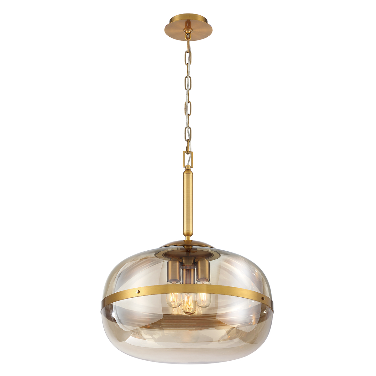 Quintiesse Lampa wisząca Nottingham - 3 źródła światła - Antyczny mosiądz Elstead Lighting QN-NOTTINGHAM-3P-AB